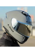 LS2 Stream 2 Nardo Gri Full Face Motosiklet Kaskı Gri Camlı thumbnail 2