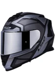 LS2 Storm 2 Faster Mat Tıtanıum Kapalı Motosiklet Kaskı Gri Camlı thumbnail 1