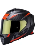 LS2 Storm 2 Racer Turuncu Kapalı Motosiklet Kaskı Gold Camlı thumbnail 1