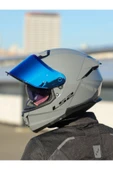 LS2 Stream 2 Nardo Gri Kapalı Motosiklet Kaskı Mavi Camlı thumbnail 3