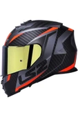 LS2 Storm 2 Racer Turuncu Kapalı Motosiklet Kaskı Gold Camlı thumbnail 4