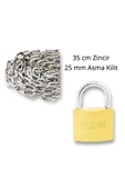 Emka Zincirli Kilit Yurt Spor Salonu Dolap Kilidi Dayanıklı Kilit Asma Kilit 25 mm - 1