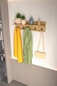 Portmanto Duvar Askılığı Elbise Askılığı Çam 80 Cm thumbnail 5