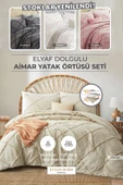 Pamuklu Emmy Yatak Örtüsü Seti Tek Kişilik Günlük Boho Çift Taraflı 2 Parça Dolgulu Tufting - 7
