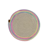 DecoHandy 39cm Neon Renkli Şeritli Jüt Örme Supla Amerikan Servis thumbnail 2