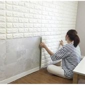 3D Tuğla Desenli Kendinden Yapışkanlı Duvar Paneli 58x38 cm thumbnail 1