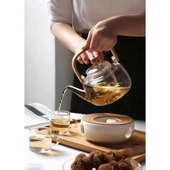 Bambu Saplı Cam Filtreli Demlik thumbnail 2