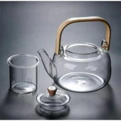 Bambu Saplı Cam Filtreli Demlik thumbnail 3