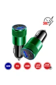 MTL 38W PD+USB Çift Portlu Qualcomm QC 4.0 Hızlı Araç Şarj Cihazı MT-A1834 - 1