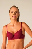 Doğan Bordo Dantelli Desteksiz Balenli Sütyen thumbnail 1
