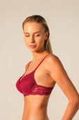 Doğan Bordo Dantelli Desteksiz Balenli Sütyen thumbnail 2