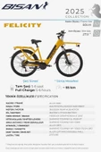Felicity Elektrikli Bisiklet 50 Cm Disk Fren 27,5 Jant Shimano Tourney 7 Vites 55 Km Menzil Cat Sarı - 2