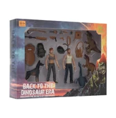 Kadın Erkek Figürlü 3 Dinozorlu ve Aksesuarlı Oyun Seti thumbnail 1