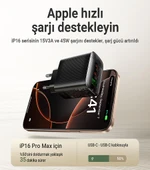 Acefast 67W PD 2X USB-C + USB-A 3 Port Hızlı Şarj Aleti Isı Düşüren GaN Destekli Akım Korumalı Güç Adaptörü iPhone & Android & iPad & MacBook Type-C - A108 - 10