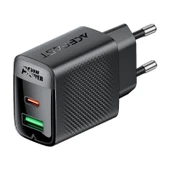 Acefast 30W PD USB-C + USB-A 2 Port Hızlı Şarj Aleti Isı Düşüren GaN Destekli Akım Korumalı Güç Adaptörü iPhone & Android & iPad & MacBook Type-C - A98 - 1