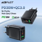 Acefast 30W PD USB-C + USB-A 2 Port Hızlı Şarj Aleti Isı Düşüren GaN Destekli Akım Korumalı Güç Adaptörü iPhone & Android & iPad & MacBook Type-C - A98 - 7