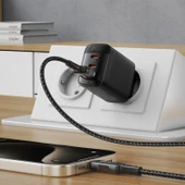 Acefast 67W PD 2X USB-C + USB-A 3 Port Hızlı Şarj Aleti Isı Düşüren GaN Destekli Akım Korumalı Güç Adaptörü iPhone & Android & iPad & MacBook Type-C - A108 - 5