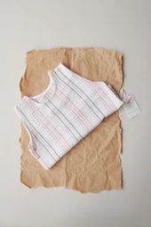 Turuncu-Yeşil Çizgili Müslin Atlet thumbnail 2