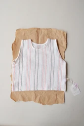 Turuncu-Yeşil Çizgili Müslin Atlet thumbnail 1