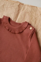 Çikolata Tavşan Nakışlı Fırfırlı Kız Üst thumbnail 2