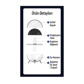 Projektörlü Yansıtmalı Çocuk Bebek Odası Gece Lambası Hava Nemlendirici İkisi Bir Arada - 4