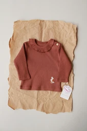 Çikolata Tavşan Nakışlı Fırfırlı Kız Üst thumbnail 1