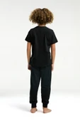 U.S. Polo Assn. Erkek Çocuk Siyah Kısa Kol Paça Lastikli Rahat Pijama Takım thumbnail 6