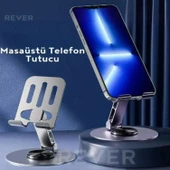 Katlanabilir ve Ayarlanabilir Metal Telefon Tutucu Stand 360 derece Dönebilen Tablet Standı - 5