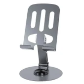 Katlanabilir ve Ayarlanabilir Metal Telefon Tutucu Stand 360 derece Dönebilen Tablet Standı - 1