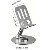 Katlanabilir ve Ayarlanabilir Metal Telefon Tutucu Stand 360 derece Dönebilen Tablet Standı - 6