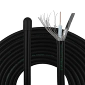 Mag Rg6/U6 Bakır Cu/Cu 80 Tel 100 Metre Siyah Anten Kablosu thumbnail 1