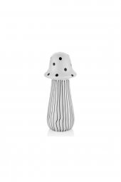 Lamedore Siyah Beyaz Çizgili Mantar Dekor 27cm 02LMD 1JB-1981B - 1