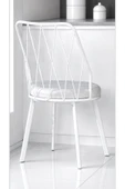 Kaktüs Avm 4 Adet Beyaz Yıldız Metal Tel Sandalye Mutfak Cafe Sandalyesi thumbnail 2