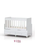 Kaktüs Avm Anne Yanı Sallanır Bebek Beşiği, Mavi Uyku Setli, Yataklı, Çekmeceli 60 x 120 - 2