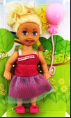 Cute Girl Pembe Balonlu Sarışın Mini Bebek thumbnail 3