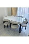 Kaktüs Avm 6'lı Teddy Sandalye Mutfak Sandalyesi Salon Sandalyesi Cafe (MASASIZ)beyaz Tek Renk - 1
