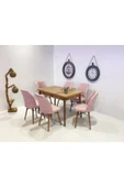 Kaktüs Avm 6 Kişilik Açılır Masa Sandalye Takımı Mutfak Masası Takımı Salon Masası Yemek Masası Masa Takımı - 1