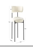 Kaktüs Avm 4 Sandalye 1 Adet 90 Cm Çap Masa Teddy Pufuduk Kumaş Salon Mutfak Balkon - 4