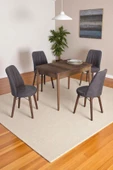 Kaktüs Avm 4 Kişilik Sabit Masa Sandalye Takımı 70x110 Cm Mutfak Masası Takımı Yemek Masası Masa Takımı thumbnail 1