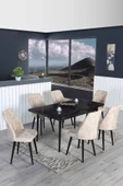 Kaktüs Avm 6 Kişilik Açılır Masa Sandalye Takımı Mutfak Masası Takımı Yemek Masası Salon Masası - 1