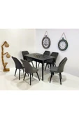 Kaktüs Avm 6 Kişilik Açılır Masa Sandalye Mutfak Salon Yemek Masası Takımı thumbnail 1