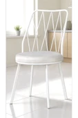 Kaktüs Avm 6 Adet Beyaz Yıldız Metal Tel Sandalye Mutfak Cafe Sandalyesi thumbnail 1