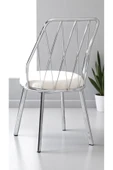 Kaktüs Avm Yıldız Pro Demir-metal 6 Adet Kaplamalı Tel Sandalye Cafe Restaurant Sandalyesi Babyface thumbnail 2