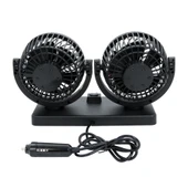 Araç İçi Torpido Üstü 2li Vantilatör Oto Pervane 5 inç 12 Volt ile Uyumlu Çakmaklık Girişli thumbnail 6