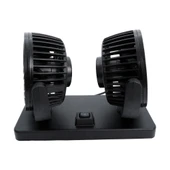 Araç İçi Torpido Üstü 2li Vantilatör Oto Pervane 5 inç 12 Volt ile Uyumlu Çakmaklık Girişli thumbnail 4