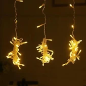 8 Fonksiyonlu 200 Led 10 Saçak Şerit Led 2x2 Perde İp Led  (Gün Işığı) thumbnail 4