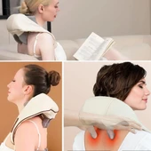 Elektrikli Boyun ve Sırt Masaj Aleti Kablosuz Boyun ve Omuz Yoğurma Masaj Yastığı thumbnail 3