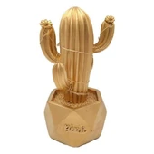 Led Işıklı Sevimli Kaktüs Dekoratif Masa Lambası Mini Biblo Gece Lambası-GOLD thumbnail 5