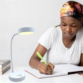 Yuvarlak USBli Dokunmatik 3 Kademeli 360 Derece  Özel Göz Korumalı Led Lityum Masa Lambası thumbnail 2