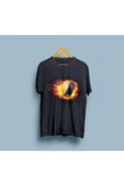 Oversize Burning Ball Tasarım Unisex T-shirt thumbnail 8